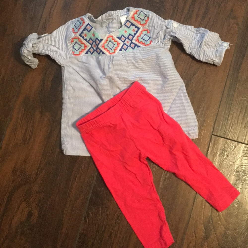 Carter’s baby girl top and pant set